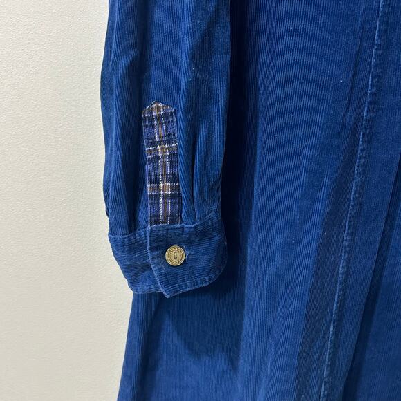 Carol Anderson Vtg Womens Sz 14 Petite Blue Long Slve Corduory Maxi Dress Granny - Picture 2 of 6